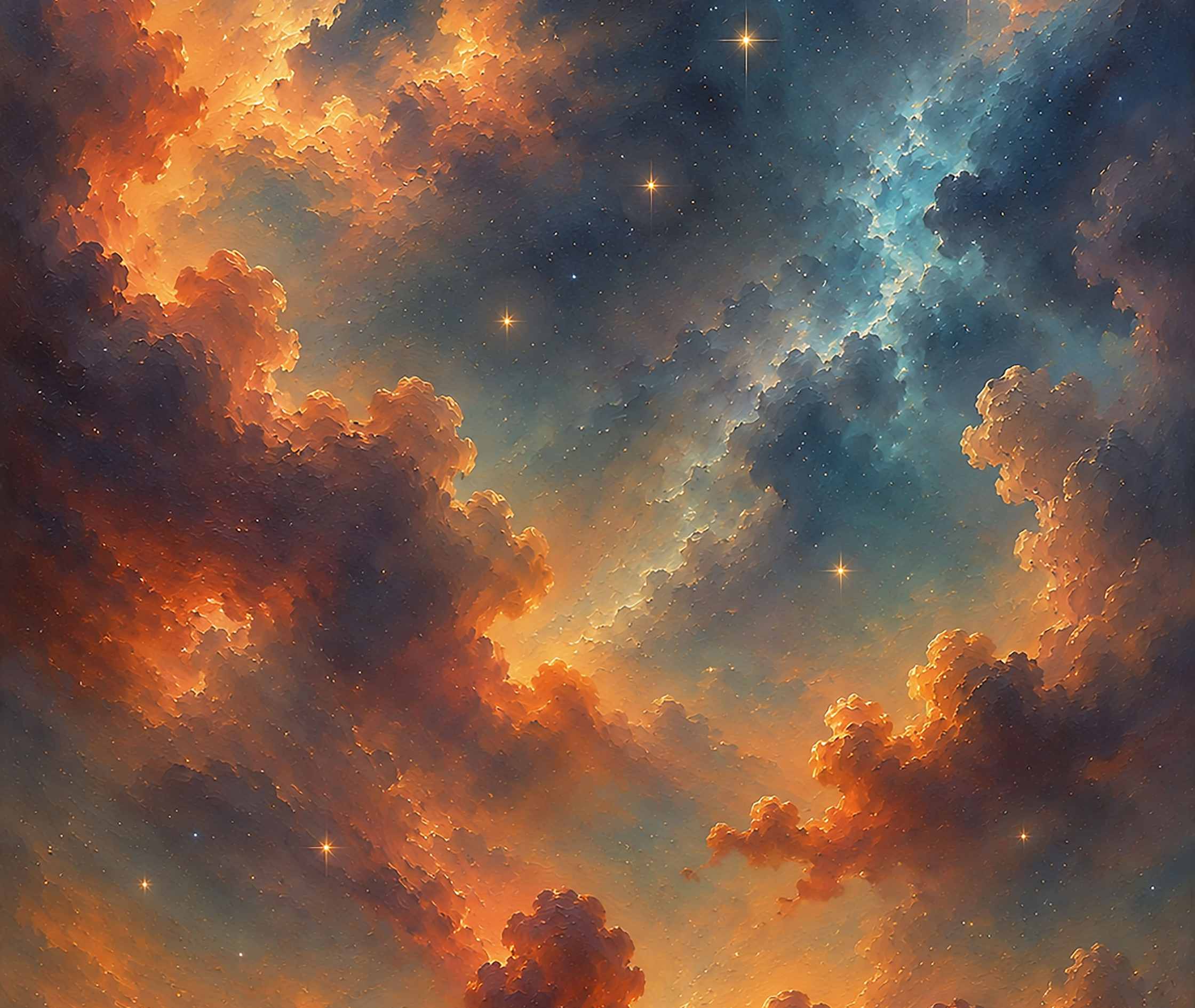 Timeless Space and Sky Collection Floating Frame Canvas