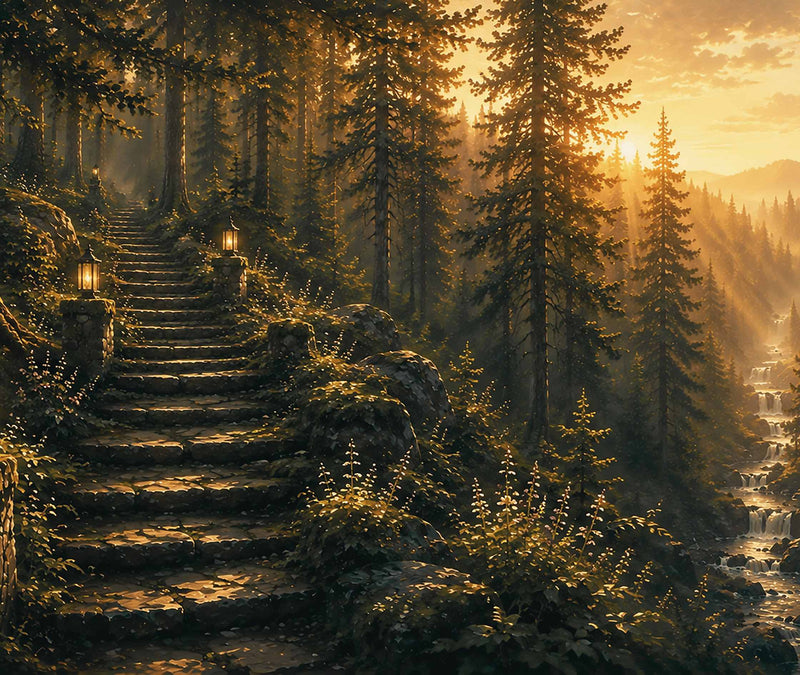 Tranquil Forest Collection Floating Frame Canvas