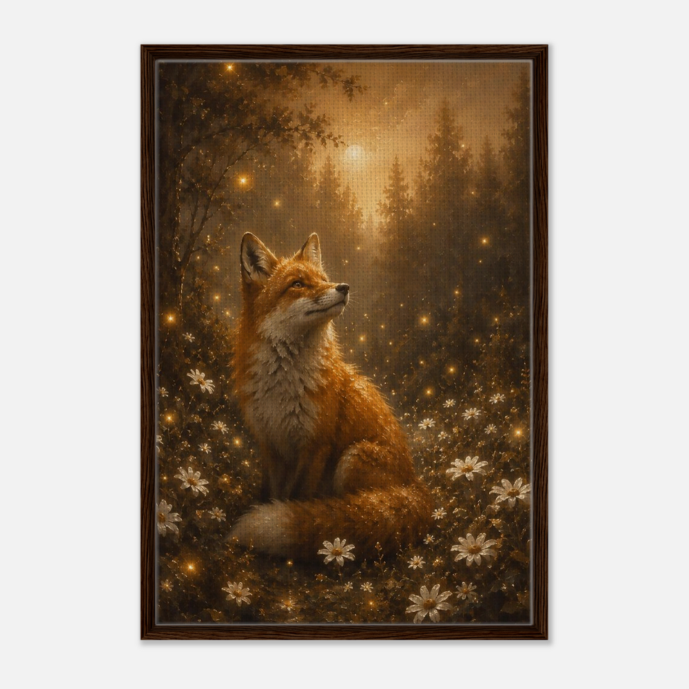 Fox in the Woods | Oil Painting Style Floating Frame