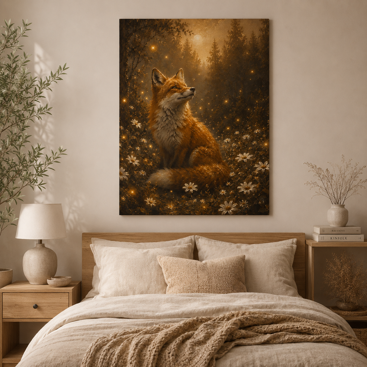 Fox in the Woods | Oil Painting Style Canvas