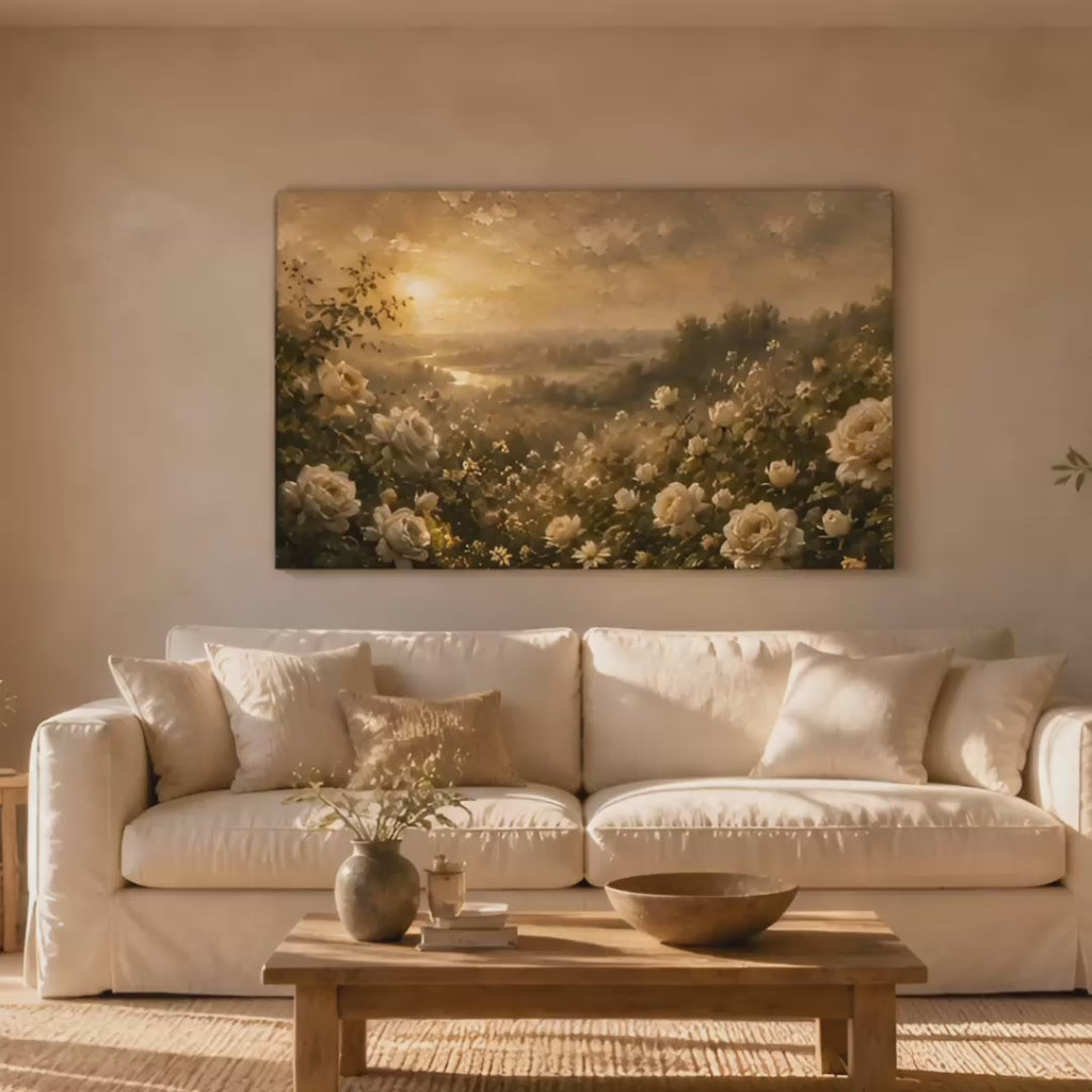 White Roses | Oil Painting Style Canvas