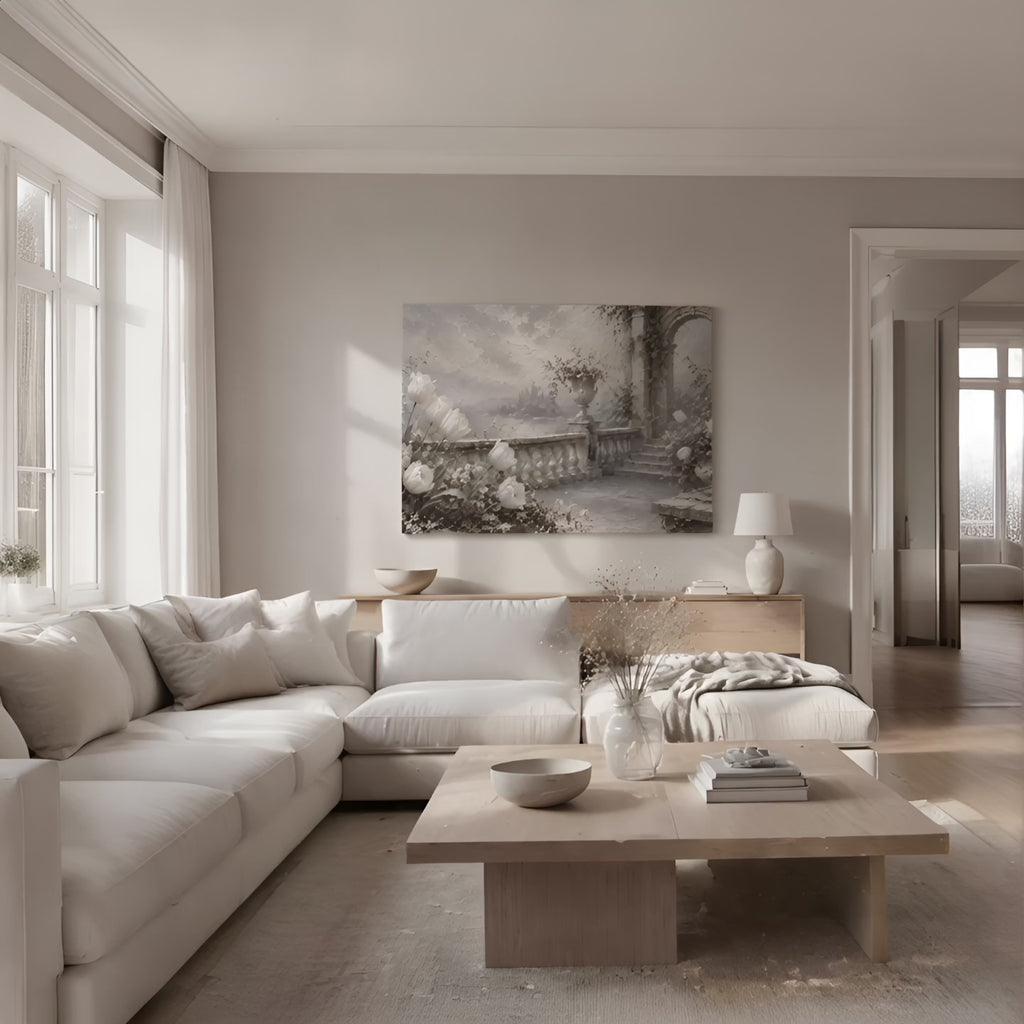 White Tulip Wall Art | Oil Painting Style Canvas