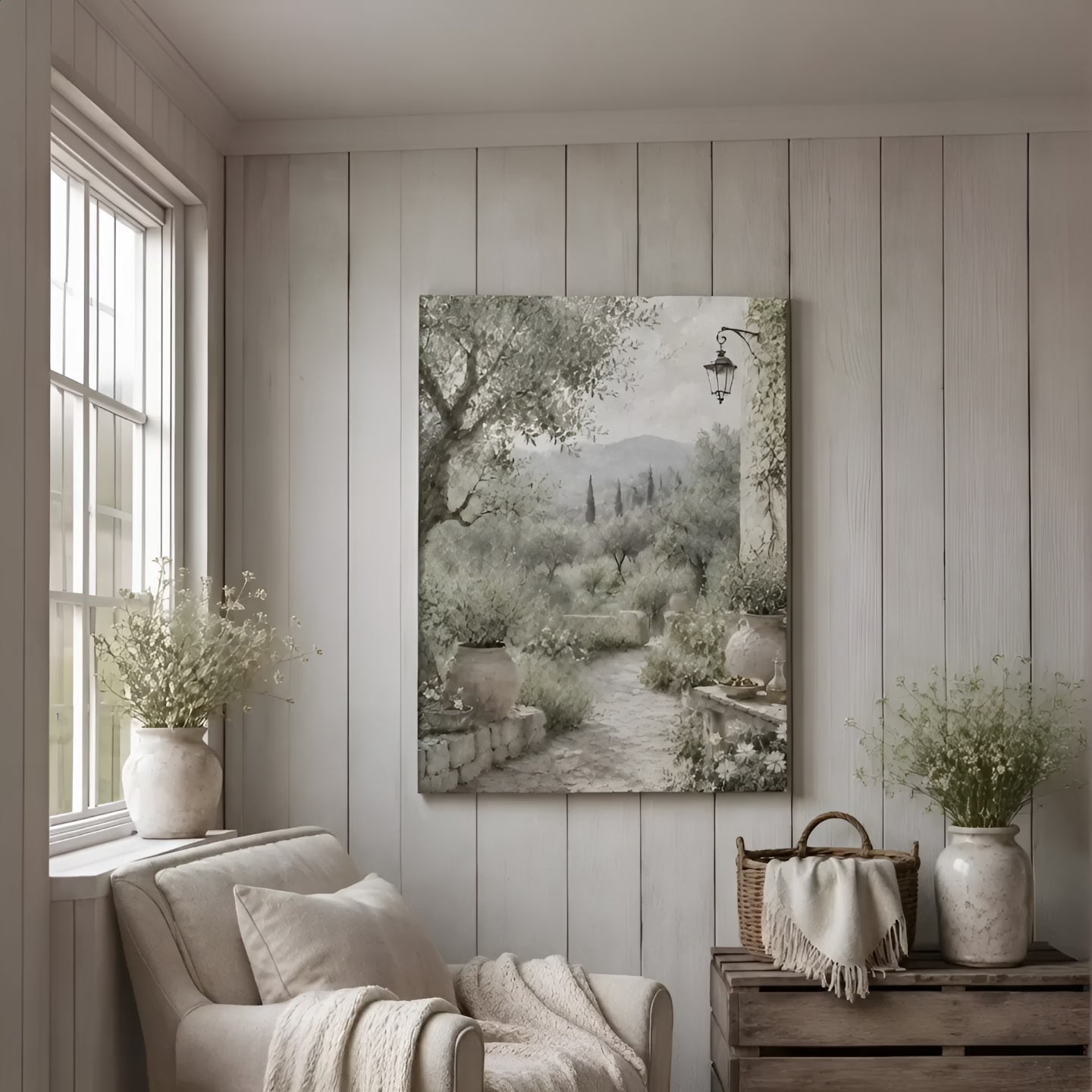 Tuscan Olive Garden | Oil Painting Style Canvas