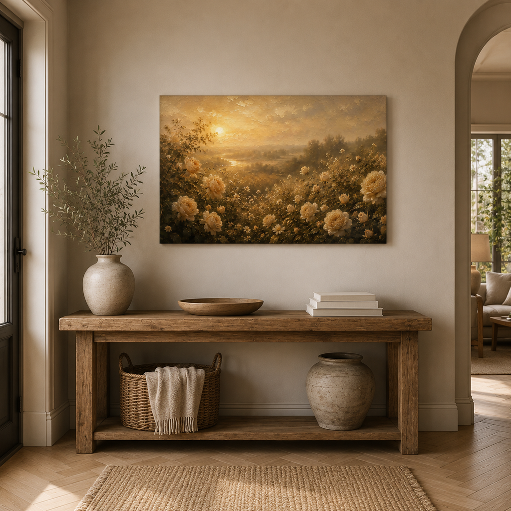 White Roses | Oil Painting Style Canvas